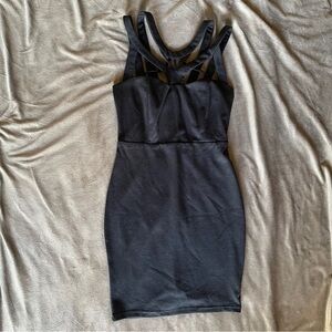 Avec Les Filles Black Strappy Mini Dress